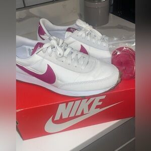 Hot pink and white nike great for summer